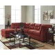 Benchcraft Cozy Sectional with Left Side Facing Chaise in Sienna Microfiber