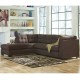 Benchcraft Cozy Sectional with Left Side Facing Chaise in Walnut Microfiber