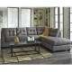 Benchcraft Cozy Sectional with Right Side Facing Chaise in Charcoal Microfiber
