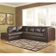 Presidential Sectional with Left Side Facing Chaise in Mahogany DuraBlend Leather