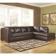 Presidential Sectional with Right Side Facing Chaise in Mahogany DuraBlend Leather