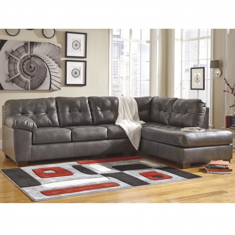 Glamour Sectional with Right Side Facing Chaise in Gray DuraBlend
