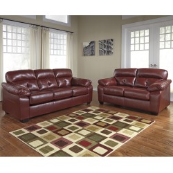 Benchcraft Glamour Living Room Set in Crimson DuraBlend