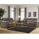 Benchcraft Glamour Living Room Set in Steel DuraBlend