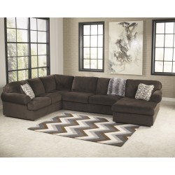 Vanessa Sectional in Chocolate Fabric