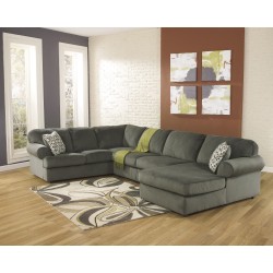 Vanessa Sectional in Pewter Fabric