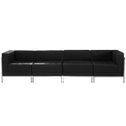 Immaculate Collection Black Leather 4 Piece Lounge Set
