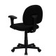 Mid-Back Ergonomic Black Fabric Task Chair with Adjustable Arms