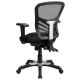Mid-Back Black Mesh Chair with Triple Paddle Control