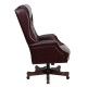High Back Traditional Tufted Burgundy Leather Executive Office Chair