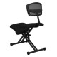 Ergonomic Kneeling Chair with Black Mesh Back and Fabric Seat