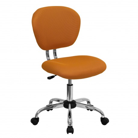 Mid-Back Orange Mesh Task Chair with Chrome Base