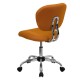 Mid-Back Orange Mesh Task Chair with Chrome Base