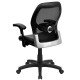 Mid-Back Super Mesh Office Chair with Black Leather Seat
