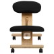 Mobile Wooden Ergonomic Kneeling Chair in Black Fabric