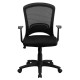Mid-Back Black Mesh Chair with Padded Mesh Seat