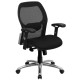 Mid-Back Super Mesh Office Chair with Black Fabric Seat and Knee Tilt Control