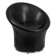 Black Leather Swivel Reception Chair