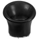Black Leather Swivel Reception Chair