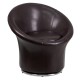 Brown Leather Swivel Reception Chair