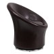 Brown Leather Swivel Reception Chair