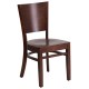 Chimera Collection Solid Back Walnut Wooden Restaurant Chair