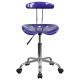 Vibrant Deep Blue and Chrome Computer Task Chair with Tractor Seat