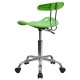 Vibrant Apple Green and Chrome Computer Task Chair with Tractor Seat