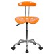 Vibrant Orange and Chrome Computer Task Chair with Tractor Seat