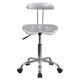 Vibrant Silver and Chrome Computer Task Chair with Tractor Seat