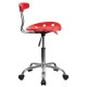 Vibrant Red and Chrome Computer Task Chair with Tractor Seat