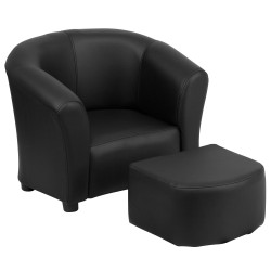 Kids Black Chair and Footstool