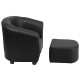 Kids Black Chair and Footstool