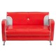 Kids Red and White Loveseat